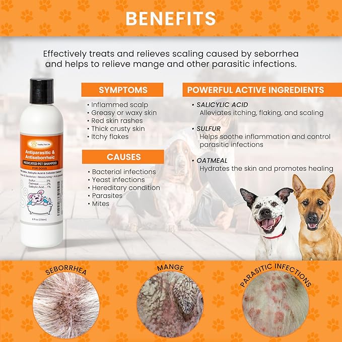 Antiparasitic & Antiseborrheic Dog Shampoo (8 fl oz)