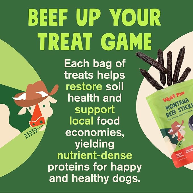 WEST PAW, Air Dried Dog Treat, Montana Beef Stick