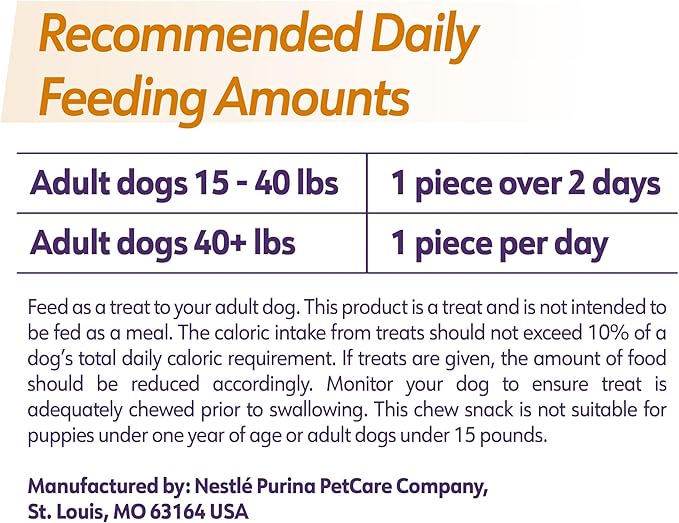 Purina Dentalife Plus Immune Support Chicken, Apple and Blueberry Flavor Large Dog Dental Chews 7 oz - 19 ct. Pouch