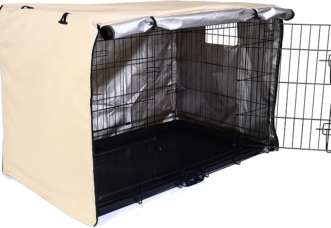 kefit Dog Crate Cover 42 inch, Kennel Cover for Dog Cage, Beige