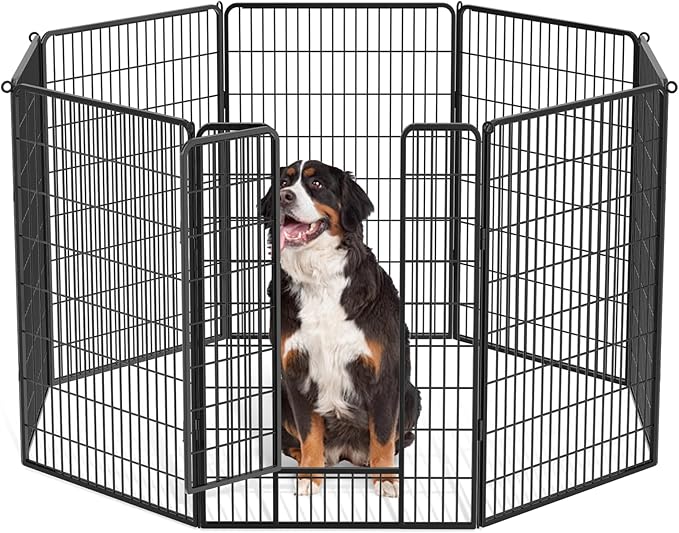 MoNiBloom Dog Playpen Outdoor, 47" Height 8 Panels Heavy Duty Metal Dogs Pen for Large/Medium/Small Animals Pet Exercise Pen for RV Camping Yard