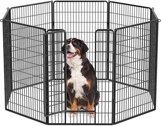 MoNiBloom Dog Playpen Outdoor, 47" Height 8 Panels Heavy Duty Metal Dogs Pen for Large/Medium/Small Animals Pet Exercise Pen for RV Camping Yard