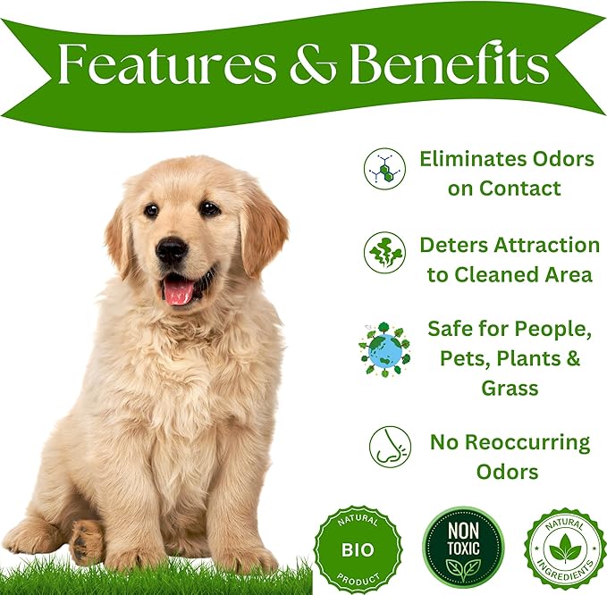 Urine Control Turf Deodorizer for Pet Urine - Bio-Enzymatic Odor Neutralizer for Artificial Grass, Turf, and Outdoor Surfaces - Eco-Friendly, Pet-Safe, Long-Lasting Scent (128oz Gallon)