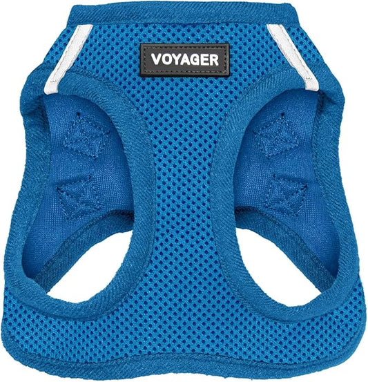 Voyager Step-in Air Dog Harness - All Weather Mesh, Reflective, No Pull Harness for Small, Medium Dogs, Cats - Secure with Hook & Loop Fastener, Buckle, Double D-Rings - Royal Blue, XXXS
