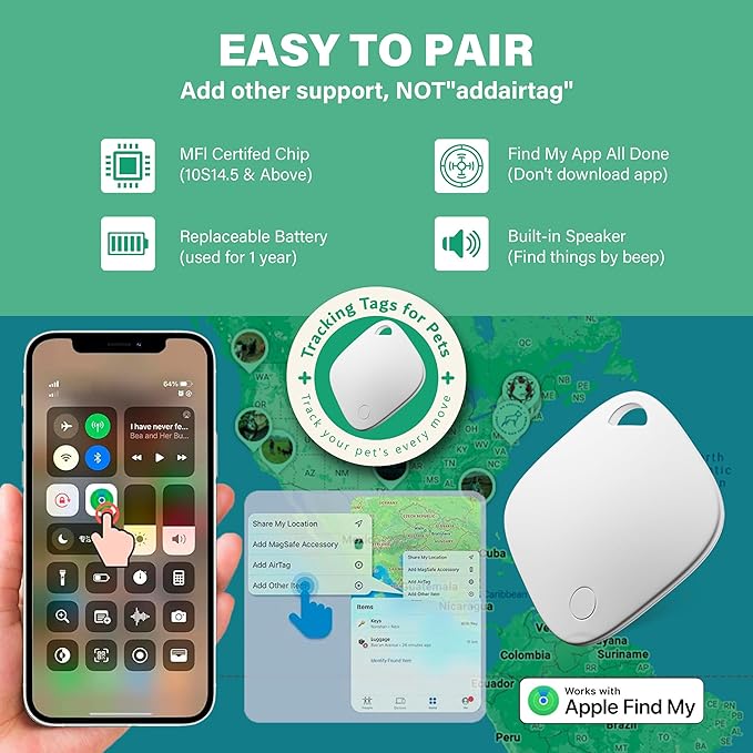 GWORLD i tag Dog Collar No Monthly Rent GPS trackers for Dogs (Only iOS) with Smart Tracker 2 in-1 Dog Training Collar with Remote Innovative IPX7 Waterproof, for All Breeds Sizes