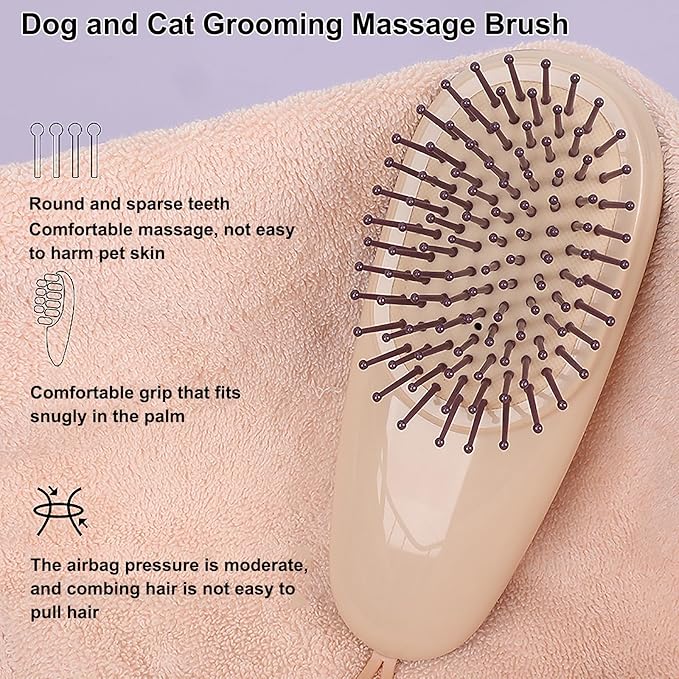 Cat Dog Grooming Brush, Puppy Hair Brush Air Cushion Shedding Comb Hair Removal Comb for Short and Long Hair Haired Pets Massage, Navy Blue
