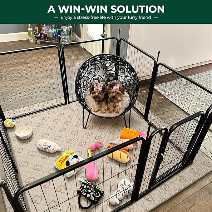FXW Rollick Dog Playpen for Yard, RV Camping, 24 inch 16 Panels for Puppy and Small Dogs│Patented