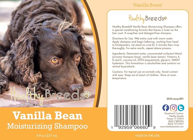 Healthy Breeds American Water Spaniel Vanilla Bean Moisturizing Shampoo 8 oz