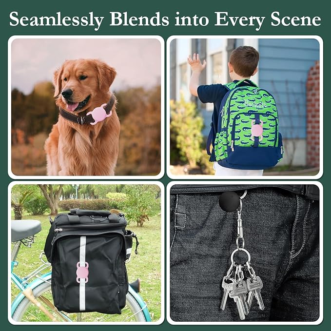 Smart Dog Tracker, Pet Location Tracker, MFi Certificated Tracking Device, Waterproof Bluetooth with Collar Holder, No Monthly Fee, Not GPS Tracker (iOS Only) (Pink)