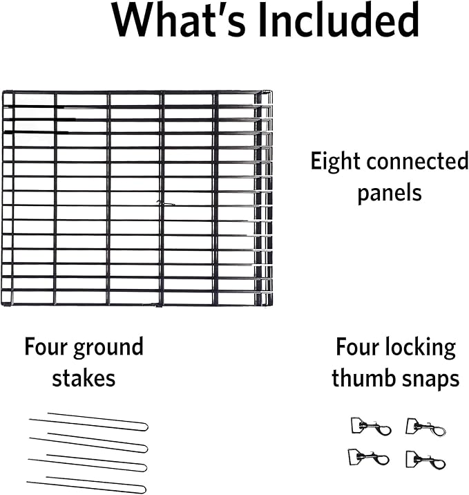 New World Dog Exercise Pen & Playpen, 24" W x 48" H, No Door, Black