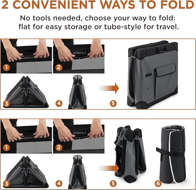 Lesure Soft Collapsible Dog Crate - 36 Inch Portable Travel Crate for Large Dogs Indoor & Outdoor, 4-Door Foldable Pet Kennel with Durable Mesh Windows, Blue