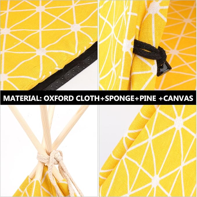 POPETPOP Dog Teepee Tent : Cat Teepee Triangle Pet Teepee Washable Cat Teepee Tent Indoor Dog House for Small Dogs