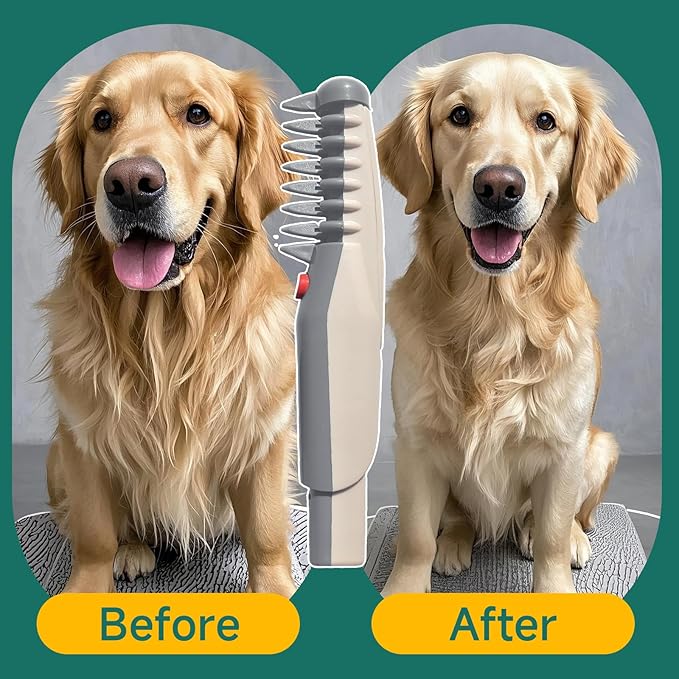Mata-Ways Lifweb E-Comb e Comb for Dogs Cats,Glosrity 2025 2 In 1 Electric Pet Dog Hair Trimmer (1 PCS)