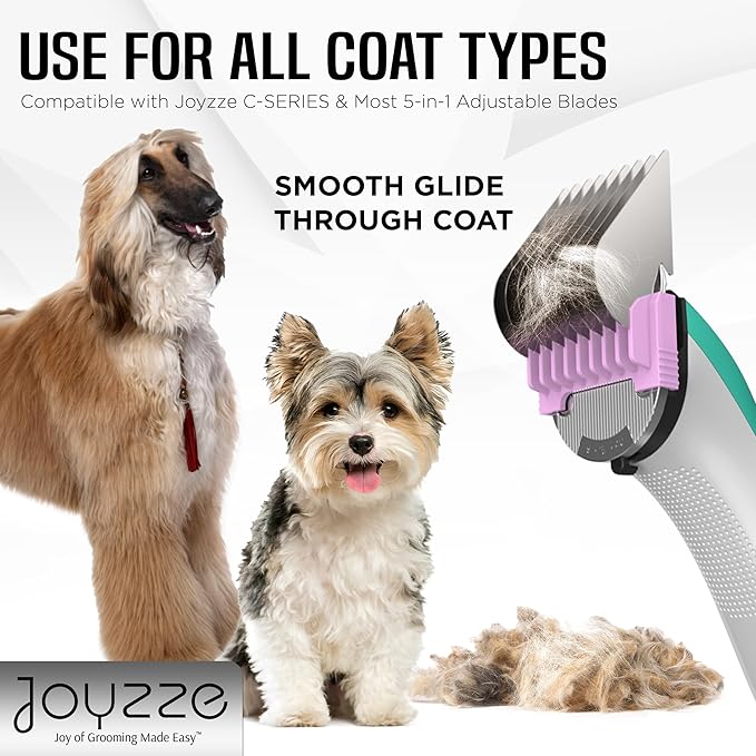 Pet Clipper Comb Set – Stainless Steel Attachments for 5-in-1 Detachable Blades – Guide Combs for Dog & Cat Grooming – Not for A5 Style Clippers