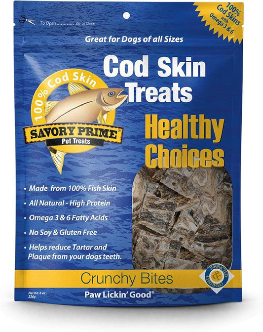 Savory Prime Cod Skin Crunchy Bites, 8-Ounce