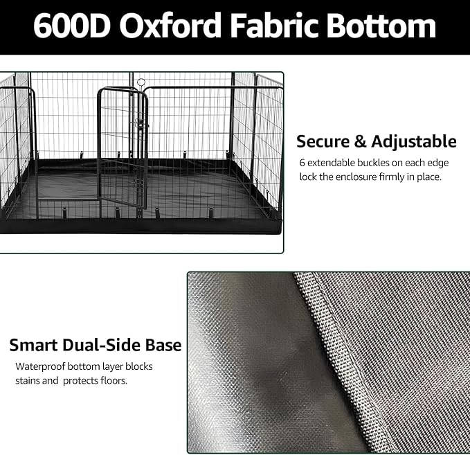 PJYuCien Dog Playpen Plus Storage Bag,24" H 8 Panels Puppy Pen with Square Bottom,Heavy Duty Dog Fence for Puppies/Small Dogs