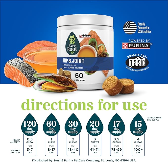 by Purina Hip and Joint Dog Supplements Soft Chews - 10.6 oz. Canister