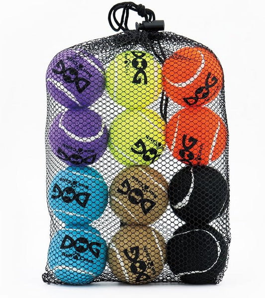 Squeaky Tennis Balls for Dogs Colorful Easy Catching Pet Toy Balls 12 Pack (2.0inch-6colors)