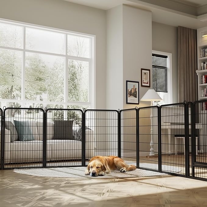 Yaheetech Dog Playpen Outdoor, 40 inch 24 Panels Dog Pen Indoor Heavy Duty Puppy Exercise Pen Metal Pet Fence for RV Camping/Yard/Garden