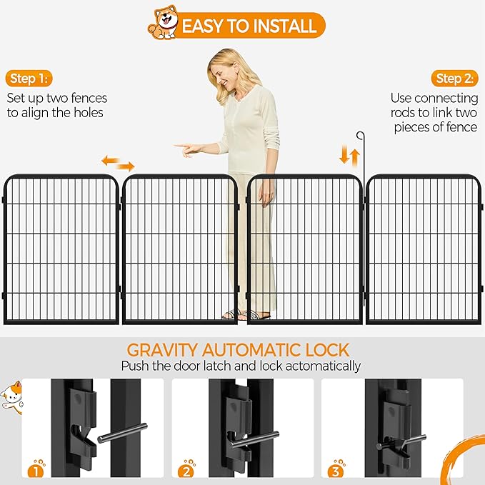 Yaheetech Dog Playpen Outdoor, 32 inch 6 Panels Dog Pen Indoor Heavy Duty Puppy Exercise Pen Metal Pet Fence for RV Camping/Yard/Garden