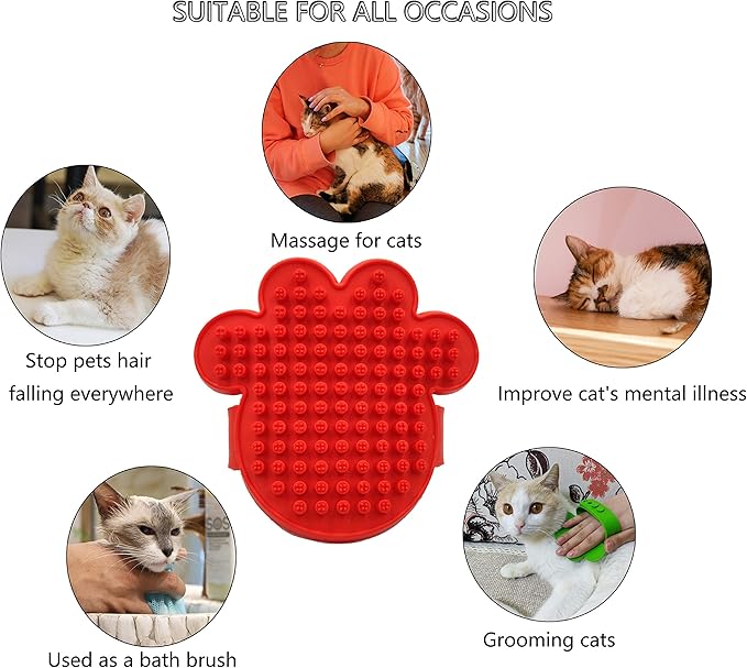 KIRTI PET Grooming Massage Brush for Dogs Cats, Shampoo Bathing Combing and Deshedding Silicone Brush, Soft Rubber Soothing Slicker Bristles with Adjustable Strap B105