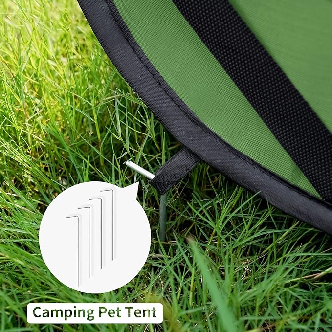 Love's cabin Pop Up Kennel, Indoor Outdoor Crate for Dog Pets, Portable Car Seat Kennel, Cat Bed Collection, Green, 36in Large