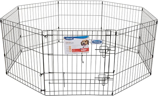 Petmate 36-Inch by 24-Inch 8 Panels Exercise Pen with Step Through Door, Black