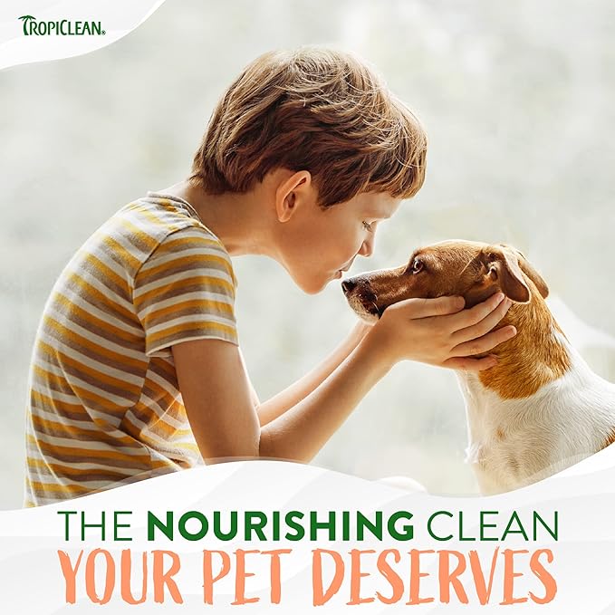 TropiClean Dog Perfume, Long Lasting Papaya Cologne, Deodorizing Spray for Smelly Dogs, After Bath Detangling Spray with Vitamin E, Safe for Cats, 8oz.