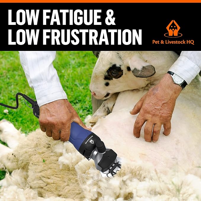 Sheep Shears Electric Clippers 2500RPM, 6-Speed Control - Heavy Duty Livestock Grooming Kit for Sheep, Goats, Alpacas, Llamas - Case, Low Vibration, 18.3ft Cord (1 Blade Included)