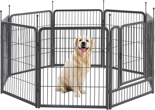 TMEE Dog Playpens 8/16 Panels Dog Pen Outdoor Indoor Dog Fence Exercise Pen 40 inch Height Pet Play Yard Gate with Doors for Large/Medium/Small Dogs, Pet Playpen for RV, Camping, Yard, 8 Pcs