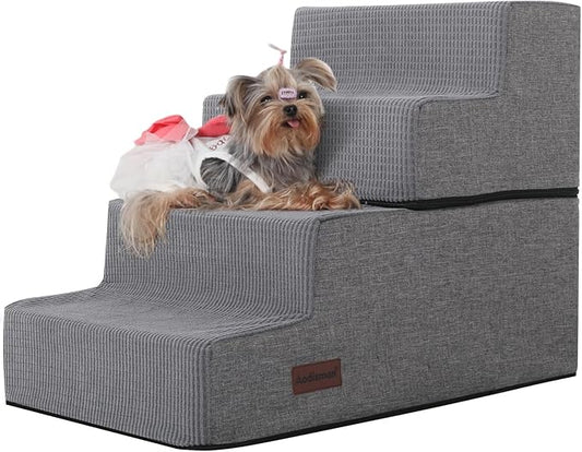 Dog Stairs for High Bed,4 Steps Pet Stairs for Small Dogs and Cats,Anti-Slip Removable Dog Steps for Bed,Bed Stairs for Dog
