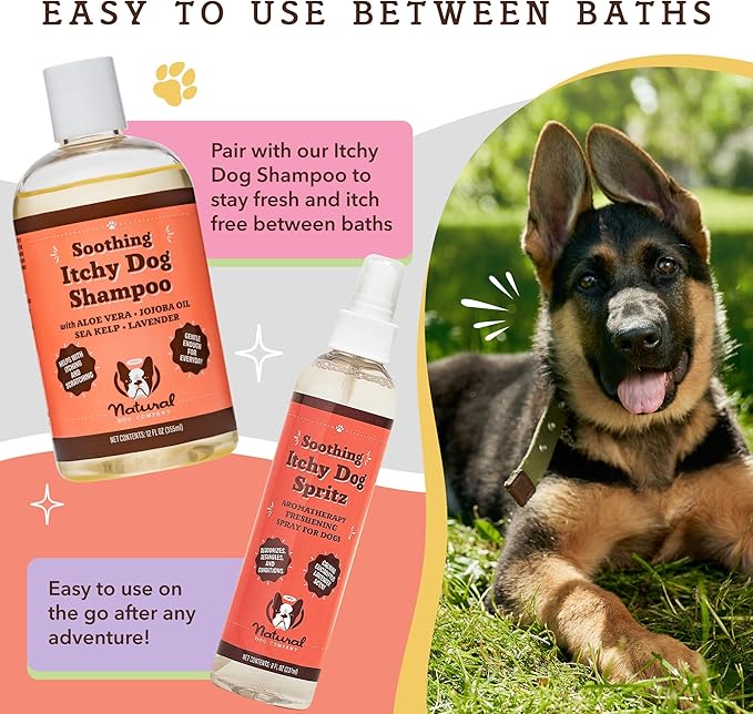 Natural Dog Company Itchy Dog Spritz - Long Lasting Dog Perfume, 8 Oz Bottle