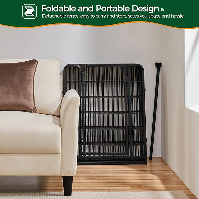 Yaheetech Dog Playpen Outdoor, 32 inch 8 Panels Dog Pen Indoor Heavy Duty Puppy Exercise Pen Metal Pet Fence for RV Camping/Yard/Garden