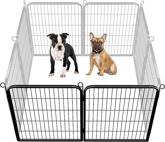 Yaheetech Dog Playpen Outdoor, 32 inch 4 Panels Dog Pen Indoor Heavy Duty Puppy Exercise Pen Metal Pet Fence for RV Camping/Yard/Garden