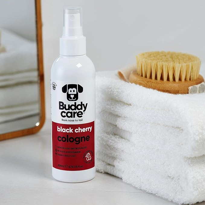 Dog Cologne - Black Cherry - 200ml - Fruity and Bold Scented Dog Cologne - Refreshes Between Dog Washes