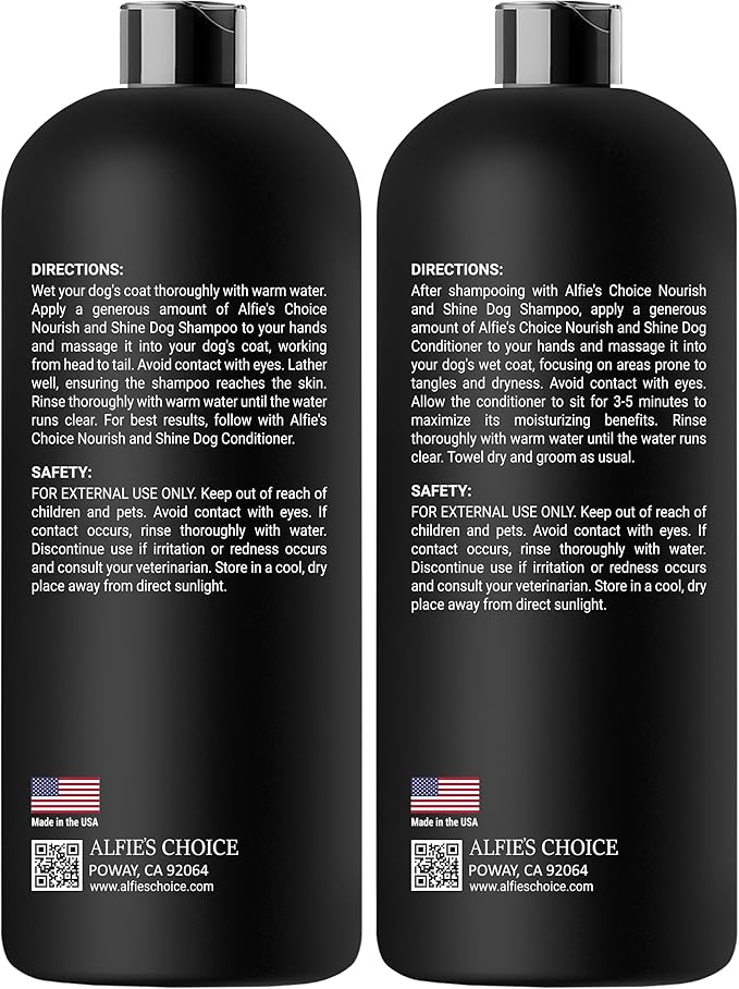 Dog Shampoo and Conditioner Set for Itchy Skin, Allergies & Odor – 2-in-1 Calming Formula with Lavender, Rosemary & Biotin – Moisturizing & Detangling – Safe for Puppies & All Breeds – 16 oz x 2