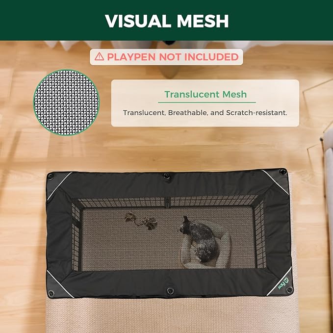 FXW Mesh Top Cover Specialized for FXW Dog Playpen (Not Suitable for Other Brands), Fits for FXW 32"/40"/45" H 6 Panels Homeplus/Rollick/Instant Dog Playpen│Patent Pending (Playpen not Included)