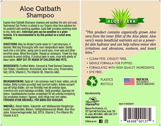 Espree Aloe Oatbath Medicated Shampoo( for dogs ), 1 Gallon
