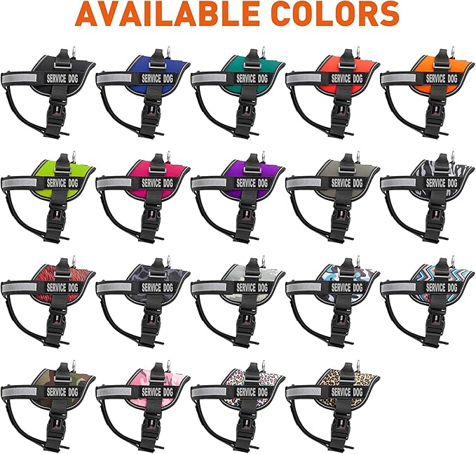 Dogline Unimax Service Dog Harness Vest with Removable Service Dog Patches Adjustable Straps Breathable Neoprene for Medical Identification Training Dogs Girth 15 to 19 in Pink Camo