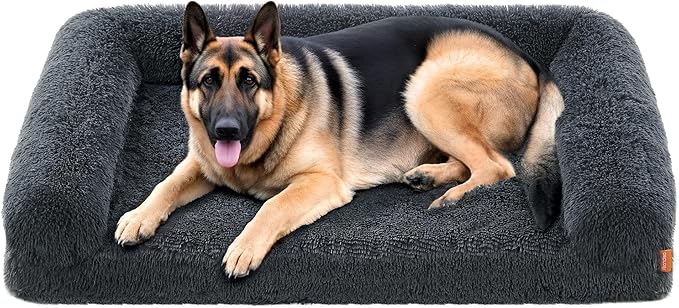 Feandrea Dog Bed, Orthopaedic Dog Sofa Bed for Large Dogs, Waterproof Ped Bed with Removable Washable Cover, 48 x 33.5 x 9.5 Inches, Dark Gray UPGW234G02