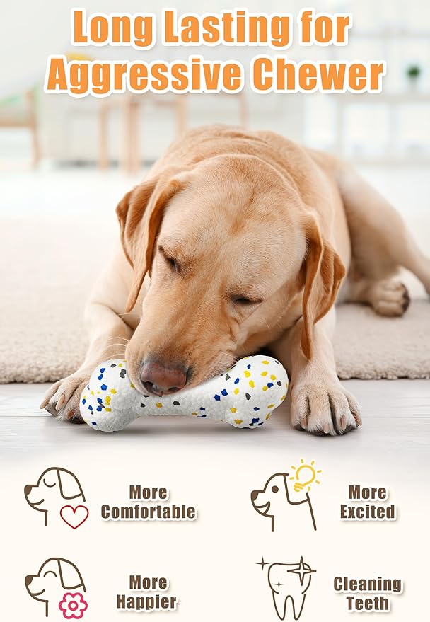 Upgrade Olive Dog Balls Rugby Toys for Aggressive Chewers, Indestructible Tennis Balls for Dogs (White)