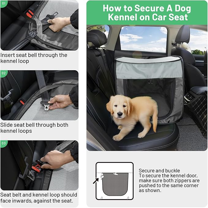 Portable Soft Dog Crate Pop Up Collapsible Dog Cat Kennel Travel Dog Enclosure Indoor Outdoor Large Dog Bed Foldable Crate for Pets(Little Gray and Dark Gray-Small)