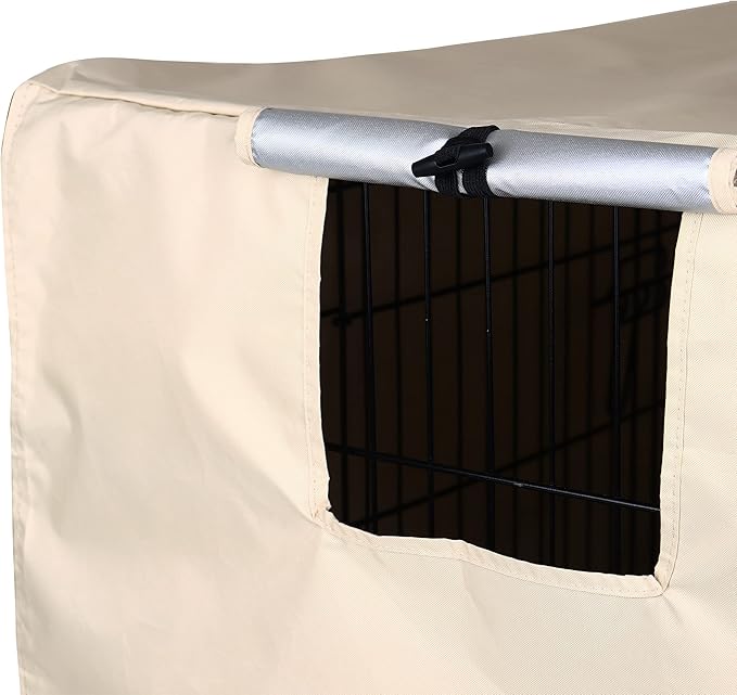 kefit Dog Crate Cover 42 inch, Kennel Cover for Dog Cage, Beige