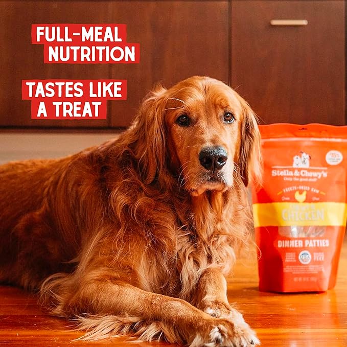 Stella & Chewy's Freeze Dried Raw Dinner Patties – Grain Free Dog Food, Protein Rich Chewy’s Chicken Recipe – 14 oz Bag