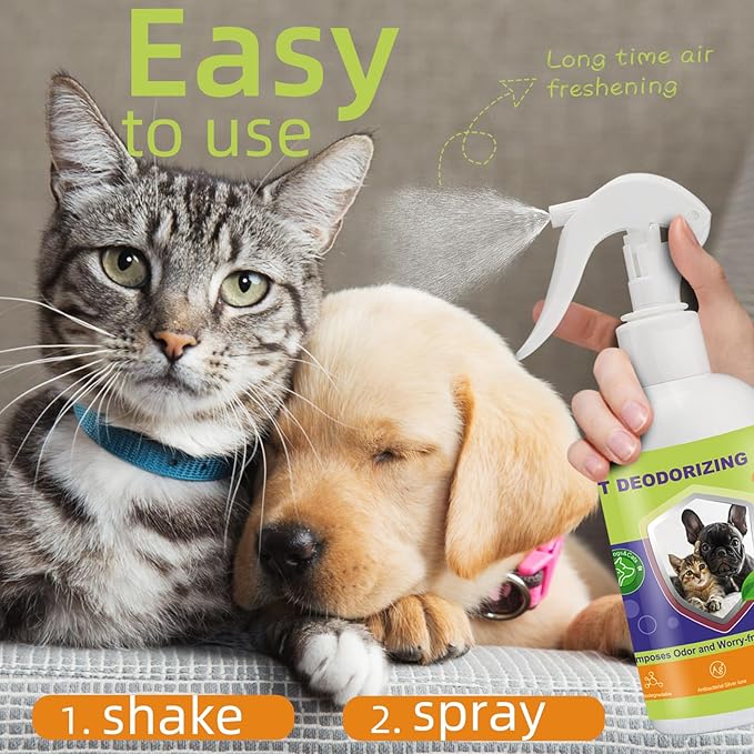 Dog Urine Odor Eliminator Spray for Home, Cat Litter Box Deodorizer, Pet Room Deodorizing Spray for Pee Smells on Carpet or Furniture, Puppy Perfume Spray Long Lasting, 500ml/16.9oz, Green Tea