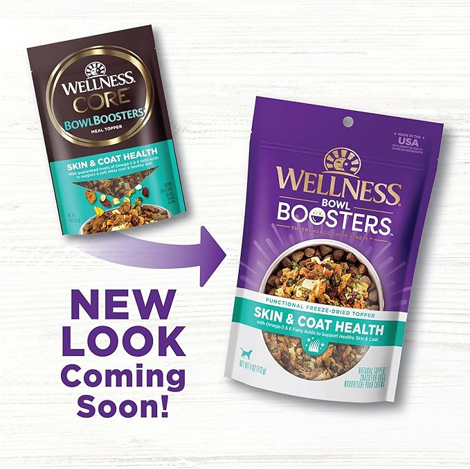 Wellness CORE Bowl Boosters Skin & Coat Dog Food Topper, 4 Ounce Bag (Pack of 2)