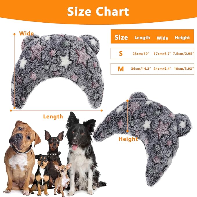 Pet Calming Pillow for Dogs, Soft U-Shaped Pillow, Joint Relief, Sleep Comfortably, Suit for Small, Medium, Large Dogs, Fluffy Pet Neck Pillow (S-Black Pink)