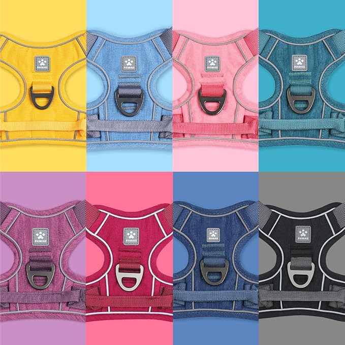Pawaii Dog Harness for Medium Dogs, Dog Harness with Pet ID Tag, No Choke Dog Harness, Adjustable Soft Padded Pet Vest with Easy Control Handle