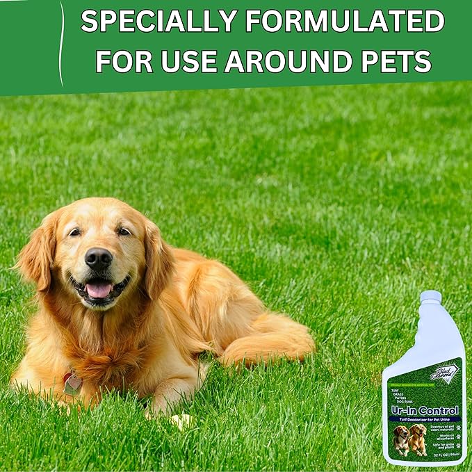 Urine Control Turf Deodorizer for Outdoor Pet Odor– Artificial Grass Odor Control – Dog Odor Eliminator, Safe for Pets, Kids, Grass, and Turf (32oz)