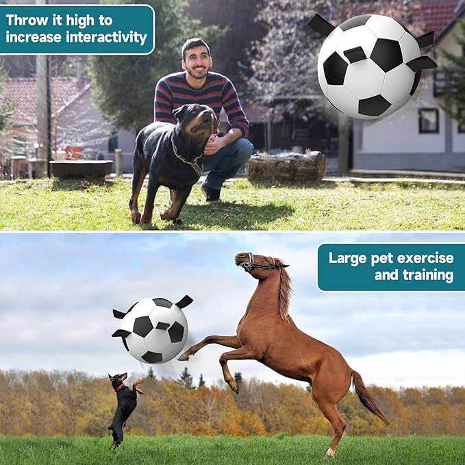 QDAN Herding Dog Balls Horse Ball - 25 inch Horse Toys Herding Ball for Dogs, Large Giant Ball Toys for Australian Shepherd Dog Toys, Black